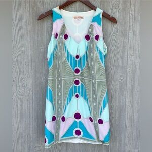 Mara Hoffman 100% Silk Geometric Print Mini Dress Size Small